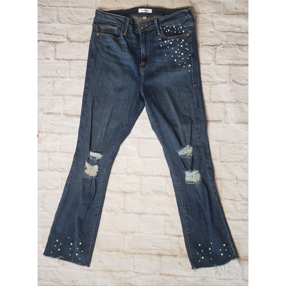 Good American High Rise Embellished Jeans